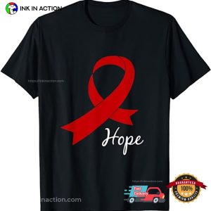 Red Ribbon Hope For Aids People T Shirt 3