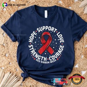 Red Ribbon Week For HIVAIDS Fighter Comfort Colors Tee 3