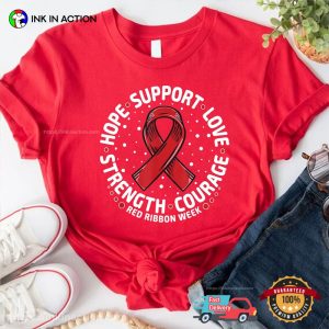 Red Ribbon Week For HIVAIDS Fighter Comfort Colors Tee 5