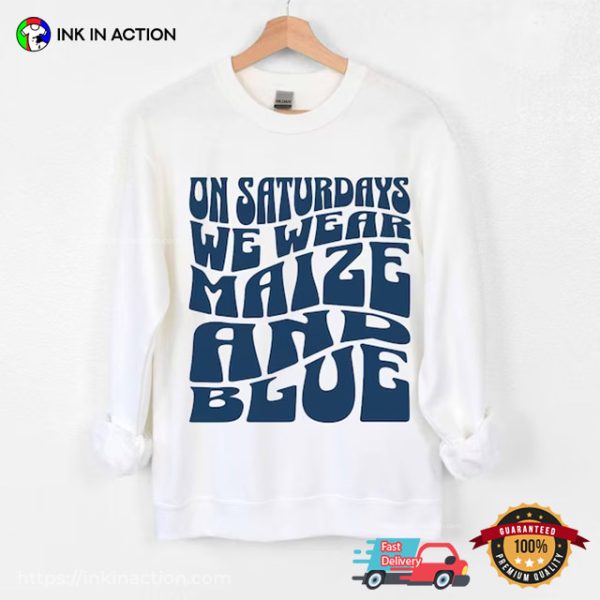 Retro Michigan Maize Blue Football Saturdays Shirt