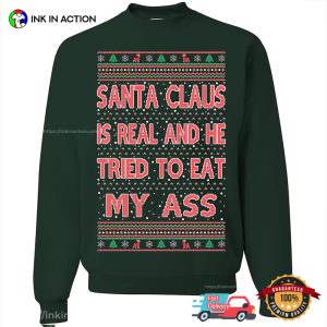 Santa Claus Try To Eat My Ass best ugly xmas sweater 5
