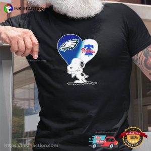 Snoopy Love Philadelphia Eagles and Philadelphia Phillies Shirt 3