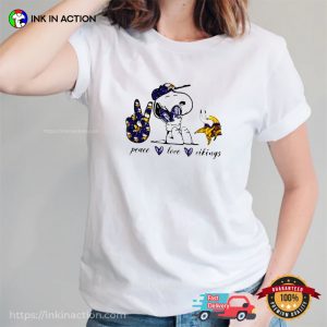 Snoopy Peace Love Minnesota Vikings Shirt 1