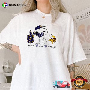 Snoopy Peace Love Minnesota Vikings Shirt 2