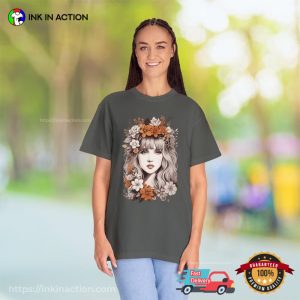Stevie Nicks Gypsy Girl Floral Art Fleetwood T Shirt 2