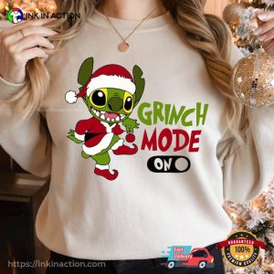 Stitch Grinch Mode On Christmas, Stitch Christmas Shirt