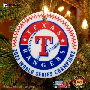 Texas Rangers 2023 World Series Champions Ceramic Christmas Ornament