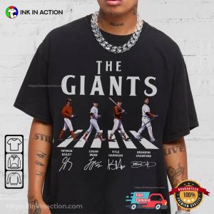 The Giants Walking Abbey Road Signatures Baseball Shirt 4
