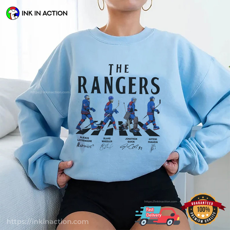 The Rangers Walking Abbey Road Signatures Ice Hockey Shirt