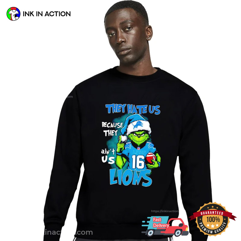 They Hate Us Because They Ain't Us Detroit Lions Christmas Shirt
