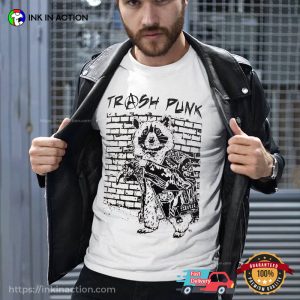 Trash Punk Dirty Racoon rock tee, Funny racoon shirt