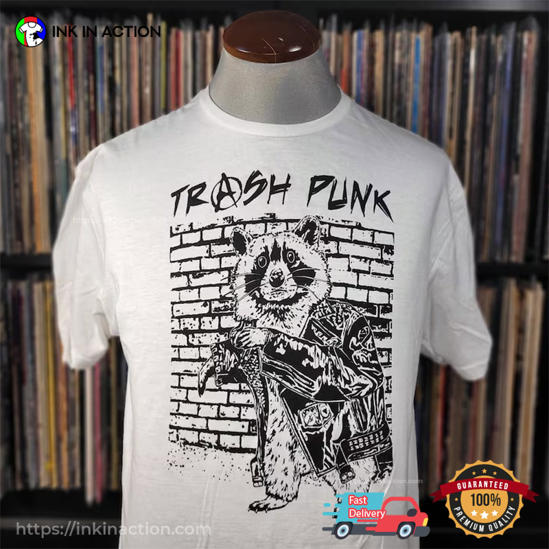 Trash Punk Dirty Racoon Rock Tee, Funny Racoon Shirt Trash Punk Dirty Racoon Rock Tee, Funny Racoon Shirt