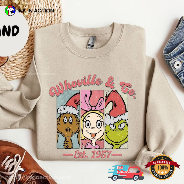 Vintage Merry Grinchmas, Whoville And Co Shirt Vintage Merry Grinchmas, Whoville And Co Shirt
