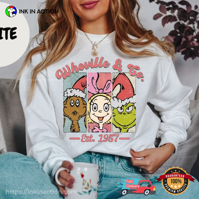 Vintage Merry Grinchmas, Whoville And Co Shirt Vintage Merry Grinchmas, Whoville And Co Shirt