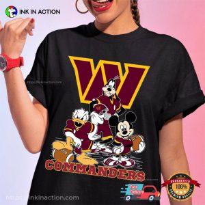 Washington Commanders Disney Football Shirt, Commander’s NFL Graphic Shirt