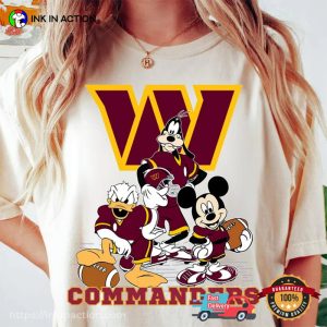 Washington Commanders Disney Football Shirt, commander's nfl Graphic Shirt 3