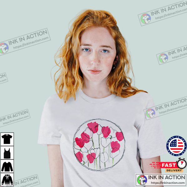 Watercolour Poppies Wreath Remembrance Day Tribute Shirt