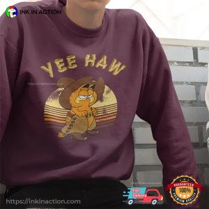 Yee Haw Garfield Cowboy Vintage T Shirt 2