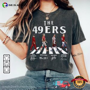 american football san francisco 49ers Walking Abbey Road Signatures Shirt 3