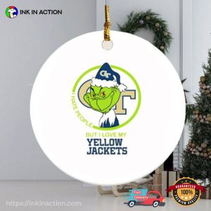 Christmas Grinch I Hate People But I Love My Yellow Jackets Ornament