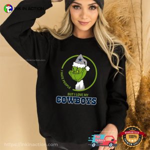 Christmas Grinch, I Hate People But I love Cowboys T-shirt