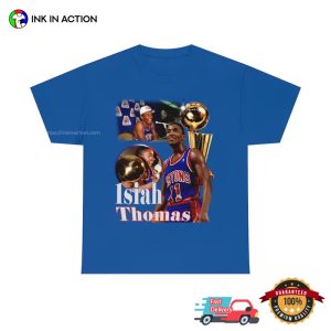 detroit piston isiah thomas 90s Championship Basketball Graphic T Shirt 1