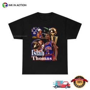 detroit piston isiah thomas 90s Championship Basketball Graphic T Shirt 4