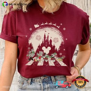 disney very merry christmas party, Mickey And Friends Abbey Road Walking Christmas T shirt