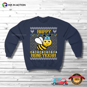 Happy Hanukkah Funny Bee Tee For Kids