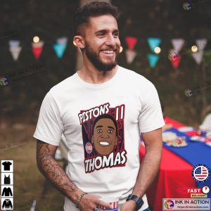 Isiah Thomas Pistons Portrait Champion Art Animation T-shirt