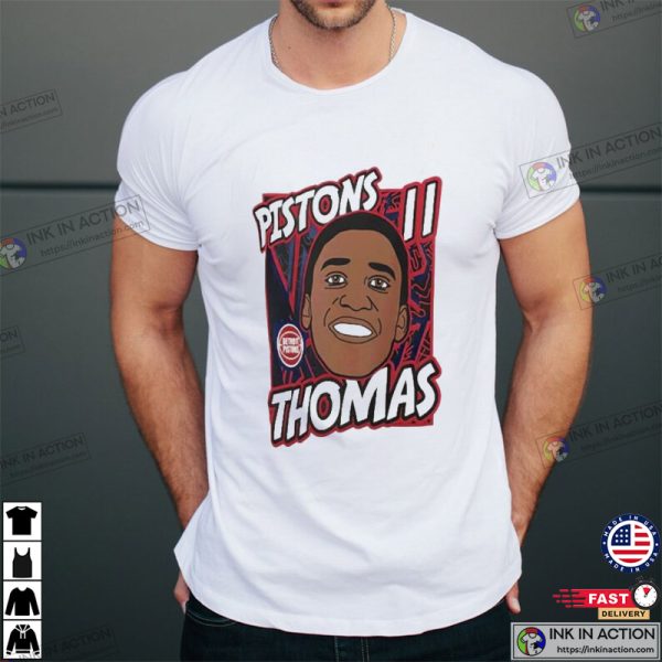 Isiah Thomas Pistons Portrait Champion Art Animation T-shirt