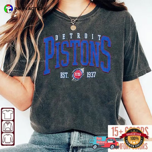 NBA Detroit Pistons Est 1937 Vintage Basketball Tee