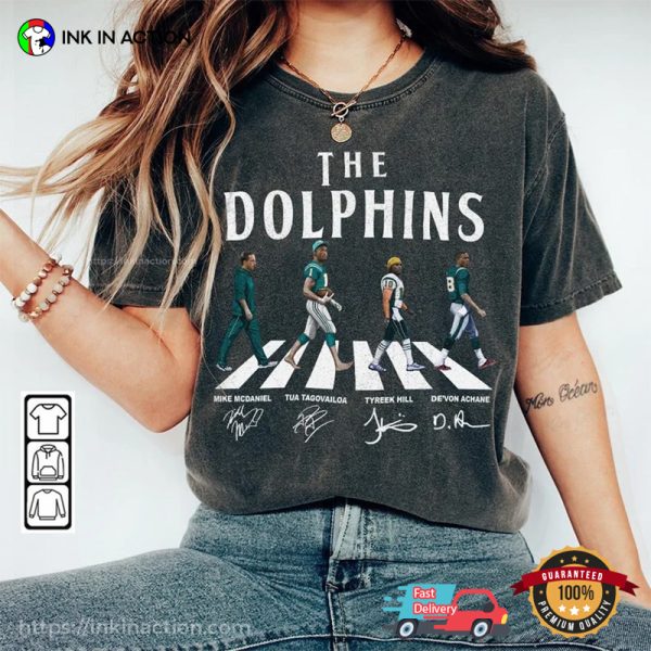 NFL Miami Dolphins Walking Abbey Road Signatures Football Shirt