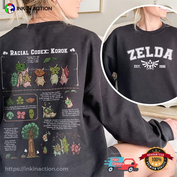 Original Zelda Racial Codex Korok 2 Sided Shirt