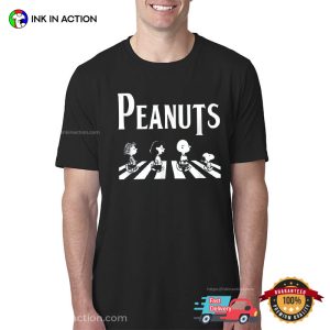 Peanuts At Christmas The Beagles Abbey Road Inspired T-shirt