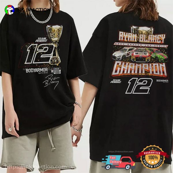 Ryan Blaney 12 Champion Racing Car Signature Tee