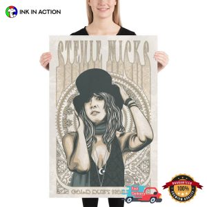 Stevie Nicks 1980s Gold Dust Woman Boho Art Poster, Stevie Nicks Merch