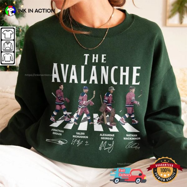The Avalanche Walking Abbey Road Signatures Ice Hockey T-shirts