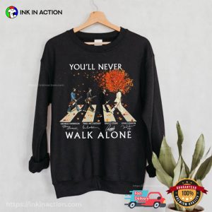 you'll never walk alone, the beatles abbey road Christmas Signatures Shirt 3