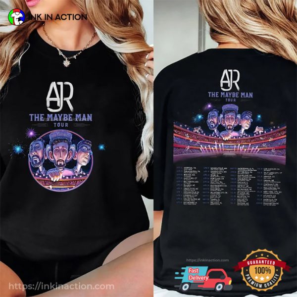 AJR The Maybe Man Tour 2024 2 Sided T-shirt, Ajr Band Merch