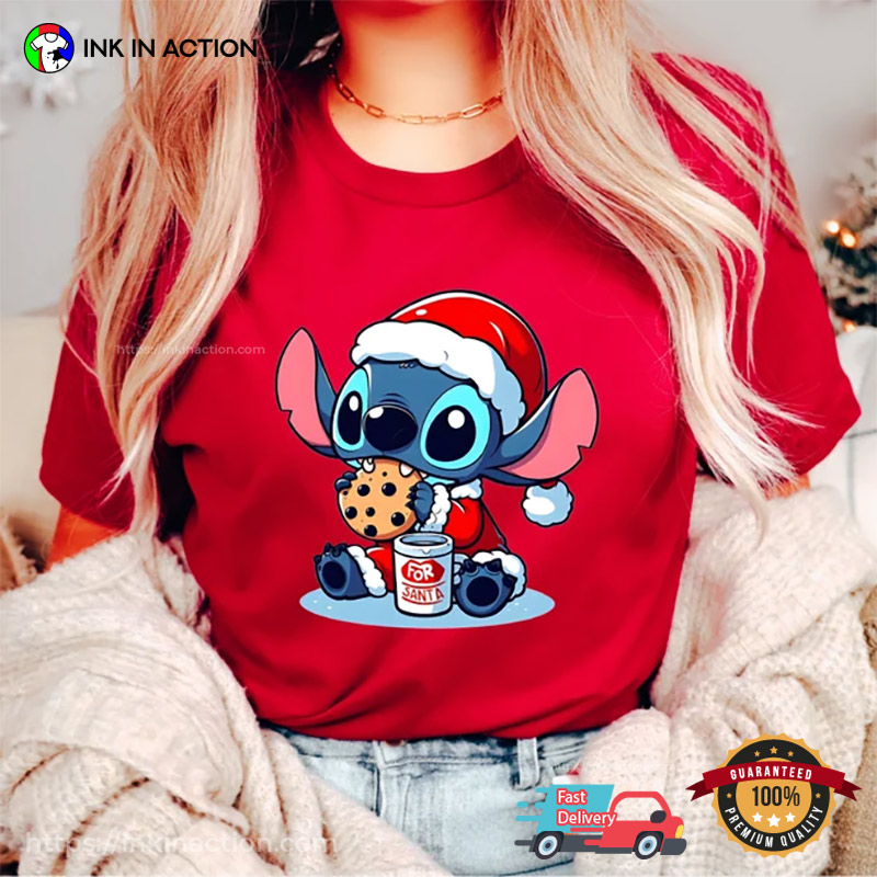 Adorable Santa Stitch Christmas Disney Comfort Colors Tee