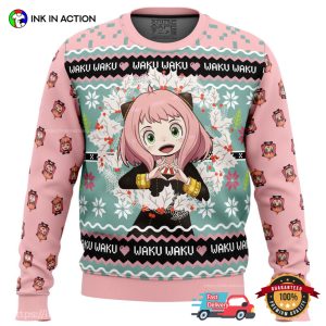 Anya Forger Waku Waku Spy Ugly Christmas Sweater