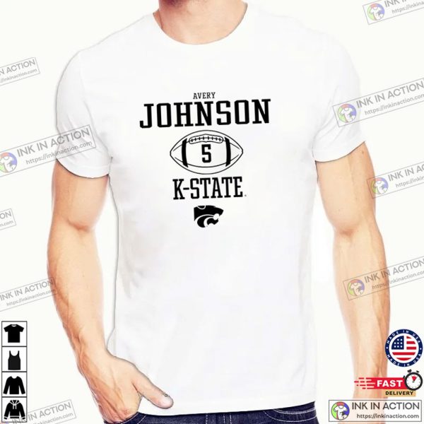 Avery Johnson K State Wildcats Black Rally NIL Sport Graphic Tee