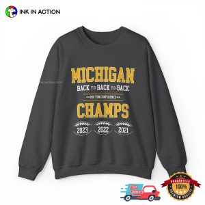 Big Ten Champs University of Michigan Back To Back Football T Shirt 2