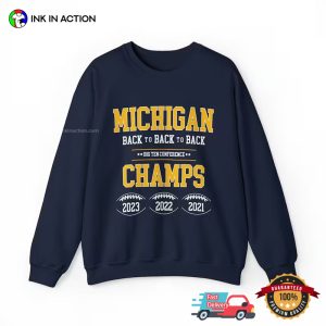 Big Ten Champs University of Michigan Back To Back Football T Shirt 3
