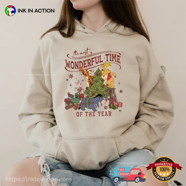 Christmas Wonderful Time Of The Year Winnie The Pooh And Friends T-shirt