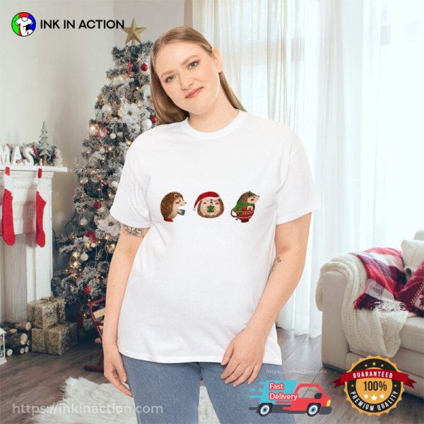 Christmas Cute Hedgehogs Tee