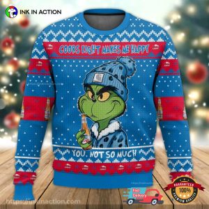 Coors Light Makes Me Happy Grinchmas Ugly Christmas Sweater