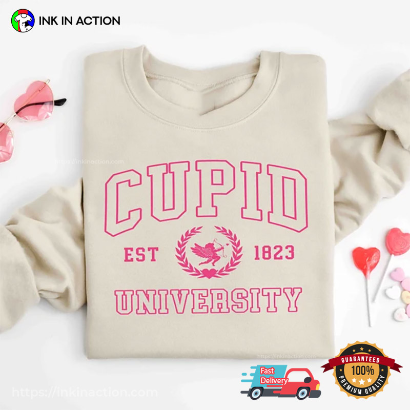 Cupid University EST 1823 Funny College Valentine's Day Shirts