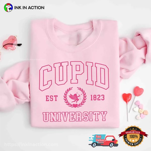 Cupid University EST 1823 Funny College Valentine’s Day Shirts